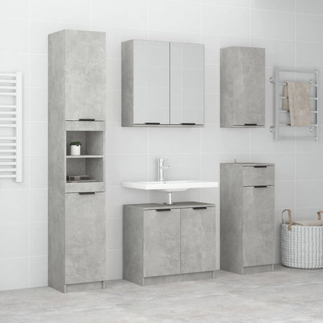 5 Piece Bathroom Cabinet Set Engineered Wood