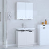 2 Piece Bathroom Cabinet Set Engineered Wood