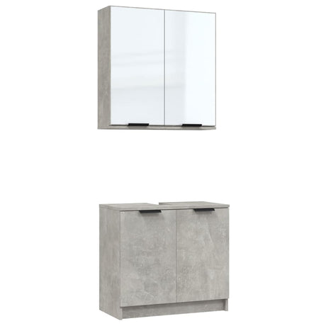 2 Piece Bathroom Cabinet Set Engineered Wood