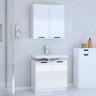 2 Piece Bathroom Cabinet Set Engineered Wood