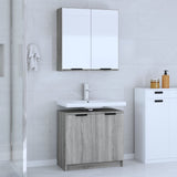 2 Piece Bathroom Cabinet Set Engineered Wood