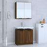 2 Piece Bathroom Cabinet Set Engineered Wood