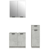 3 Piece Bathroom Cabinet Set Engineered Wood