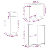 3 Piece Bathroom Cabinet Set Engineered Wood