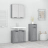 3 Piece Bathroom Cabinet Set Engineered Wood