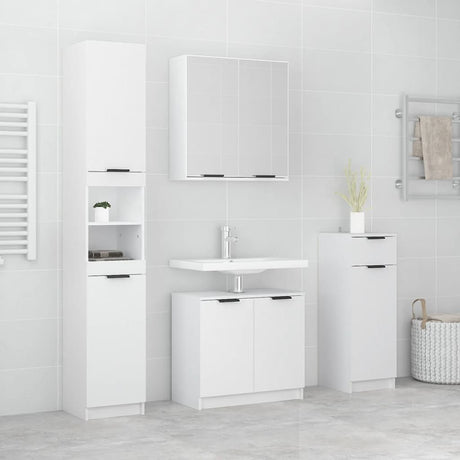 4 Piece Bathroom Cabinet Set Engineered Wood