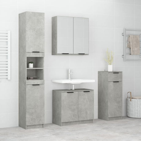 4 Piece Bathroom Cabinet Set Engineered Wood
