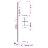 4 Piece Bathroom Cabinet Set Engineered Wood