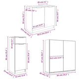 4 Piece Bathroom Cabinet Set Engineered Wood