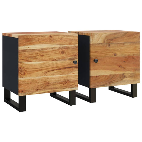 Bedside Cabinets 2 Pcs 40X33X46 Cm Solid Wood Acacia
