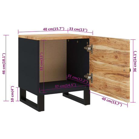 Bedside Cabinets 2 Pcs 40X33X46 Cm Solid Wood Acacia