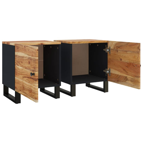 Bedside Cabinets 2 Pcs 40X33X46 Cm Solid Wood Acacia