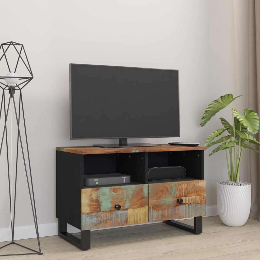 Tv Cabinet 70X33X46Cm Solid Wood Reclaimed