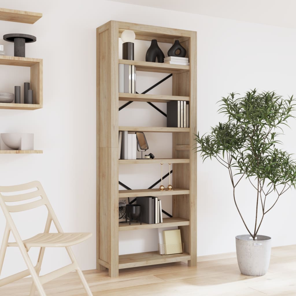 3-Tier Bookcase 80X30X Solid Wood Acacia