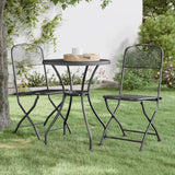 5 Piece Garden Dining Set Expanded Metal Mesh Anthracite
