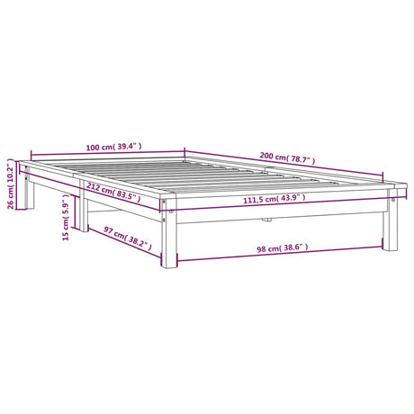 820534  Bed Frame Without Mattress Solid Wood