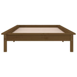 LED Bed Frame without Mattress Honey Brown 100x200 cm Solid Wood