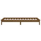 LED Bed Frame without Mattress Honey Brown 100x200 cm Solid Wood