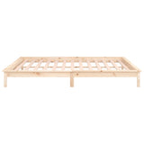 LED Bed Frame without Mattress 150x200 cm King Size King Size Solid Wood