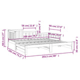 Pull-Out Day Bed Without Mattress 2X(90X200) Cm Solid Wood Pine