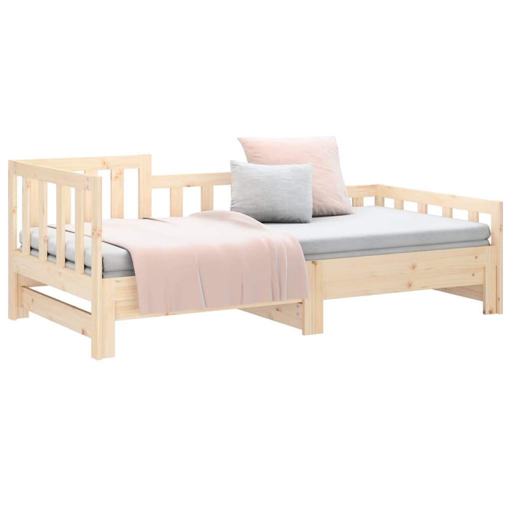 Pull-Out Day Bed Without Mattress 2X(90X200) Cm Solid Wood Pine