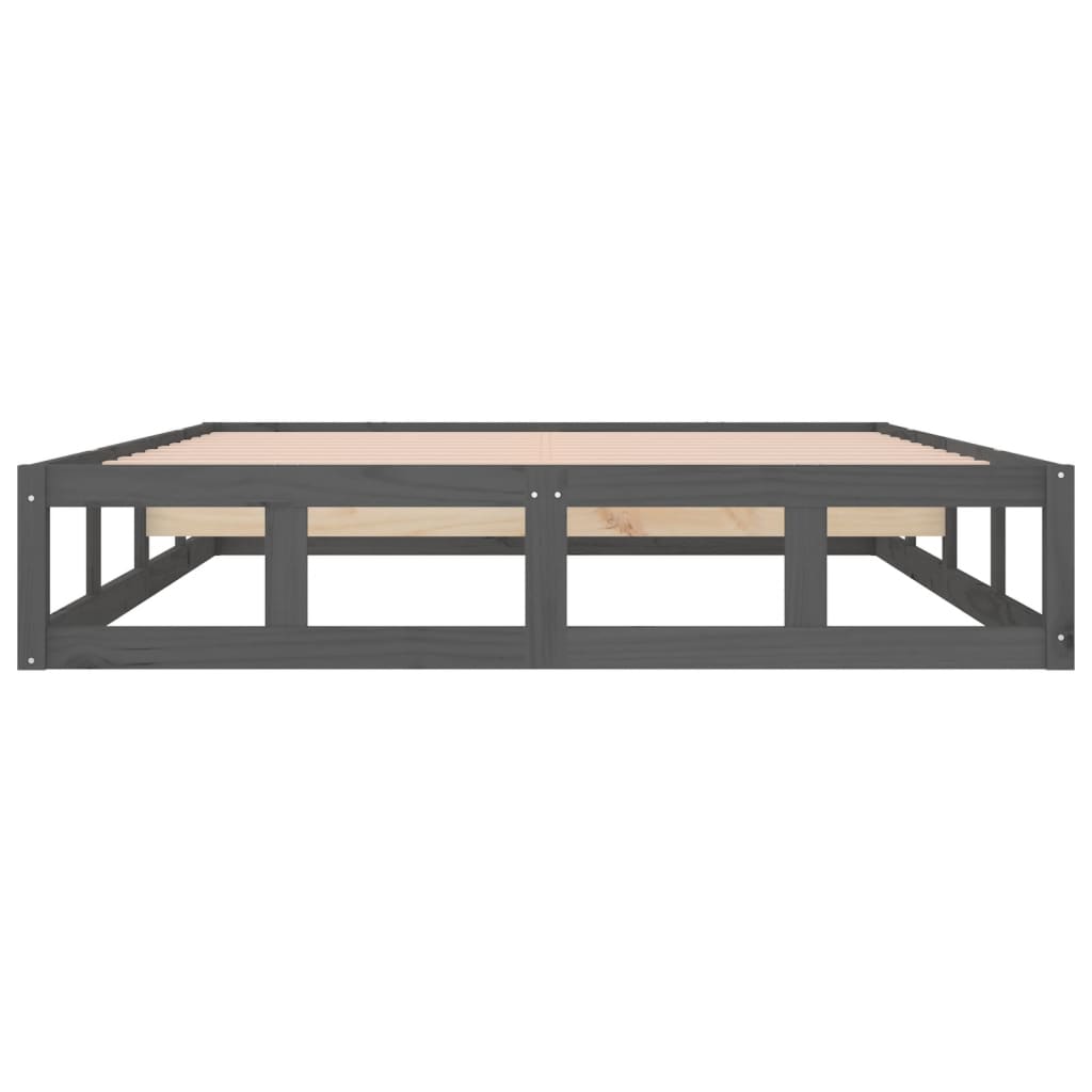 Bed Frame without Mattress Grey 135x190 cm Double Double Solid Wood
