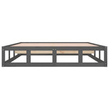 Bed Frame without Mattress Grey 135x190 cm Double Double Solid Wood