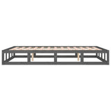 Bed Frame without Mattress Grey 135x190 cm Double Double Solid Wood
