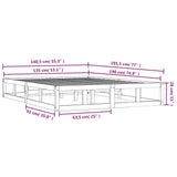 Bed Frame without Mattress Grey 135x190 cm Double Double Solid Wood