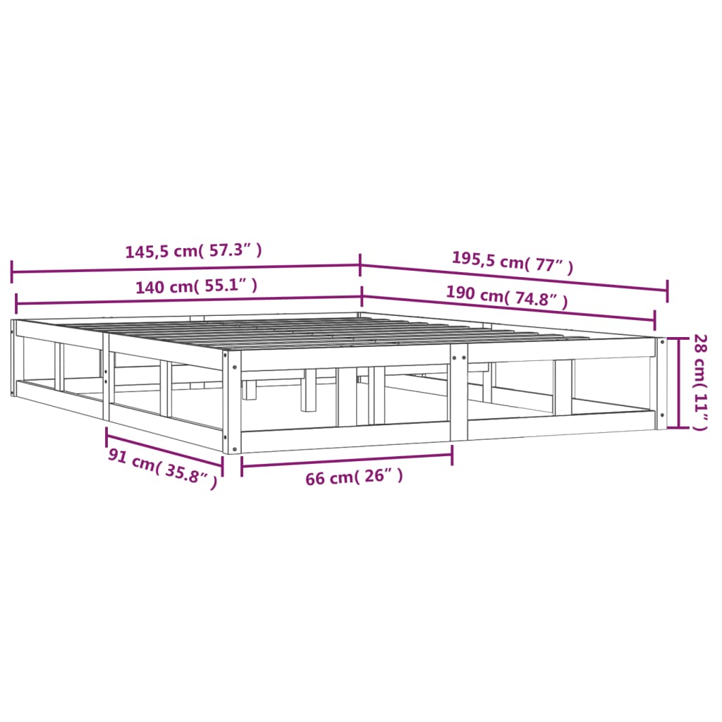 Bed Frame Without Mattress Solid Wood