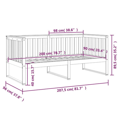 Day Bed Without Mattress Solid Wood Pine