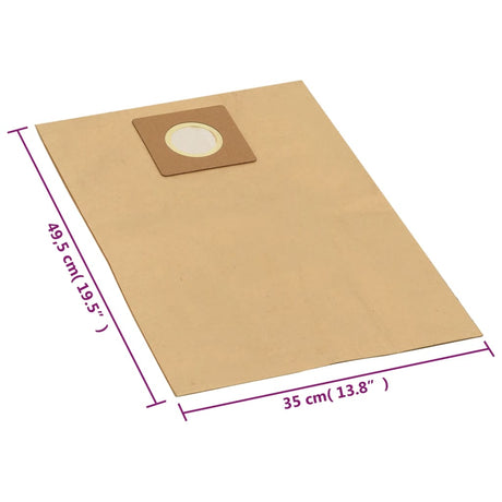 Wet Dry Vacuum Cleaner Paper Bags 10 Pcs Brown