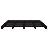 Pallet Bed without Mattress Black Double Solid Wood