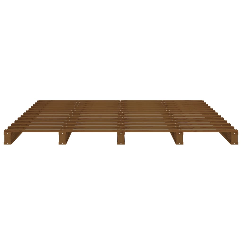 Pallet Bed without Mattress Honey Brown 140x190 cm Solid Wood