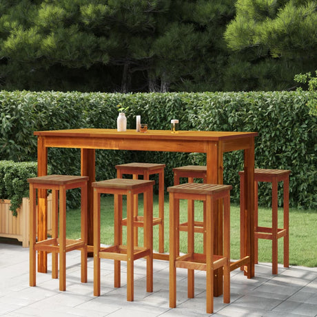 Bar Stools 8 Pcs Solid Wood Acacia