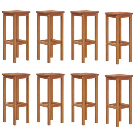 Bar Stools 8 Pcs Solid Wood Acacia