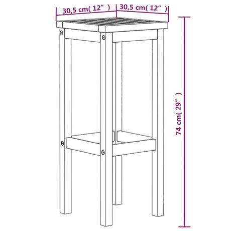 Bar Stools 8 Pcs Solid Wood Acacia