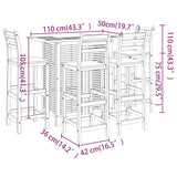 5 Piece Garden Bar Set Solid Wood Acacia