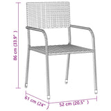 5 Piece Outdoor Dining Set Poly Rattan