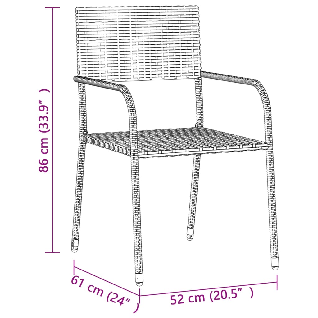 7 Piece Outdoor Dining Set Poly Rattan