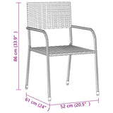 7 Piece Outdoor Dining Set Poly Rattan