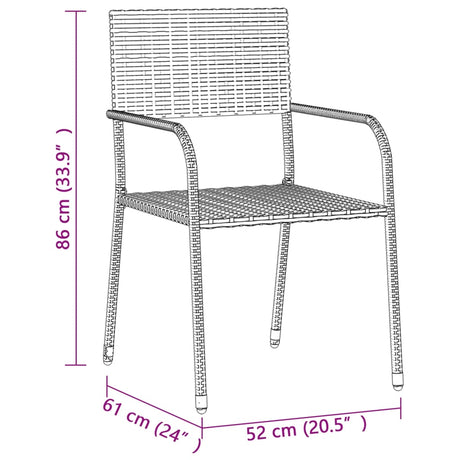 7 Piece Outdoor Dining Set Poly Rattan