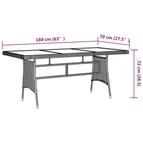 7 Piece Outdoor Dining Set Poly Rattan