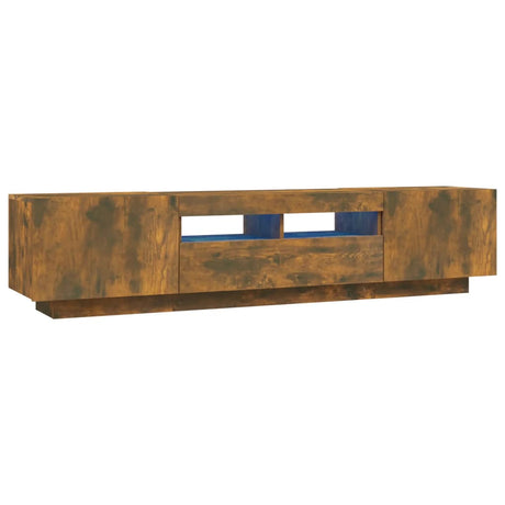 2 Piece Tv Cabinet Set With Led Lights Engineered Wood