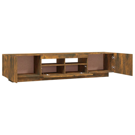 2 Piece Tv Cabinet Set With Led Lights Engineered Wood