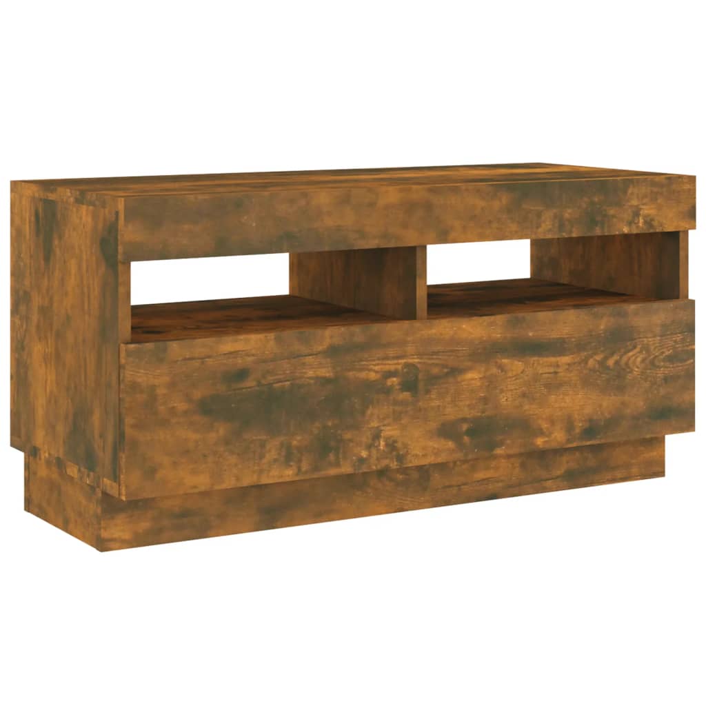 2 Piece Tv Cabinet Set With Led Lights Engineered Wood