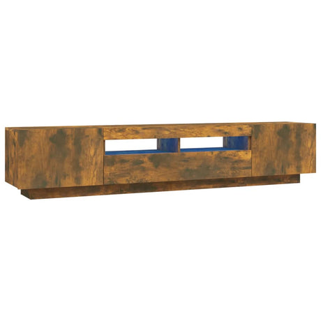 2 Piece Tv Cabinet Set With Led Lights Engineered Wood