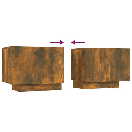 2 Piece Tv Cabinet Set With Led Lights Engineered Wood