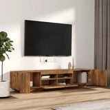 2 Piece Tv Cabinet Set With Led Lights Engineered Wood