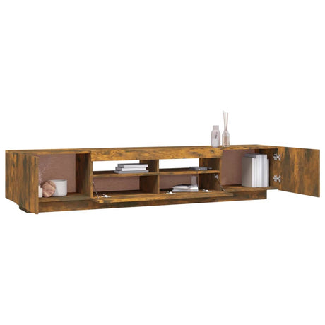 2 Piece Tv Cabinet Set With Led Lights Engineered Wood
